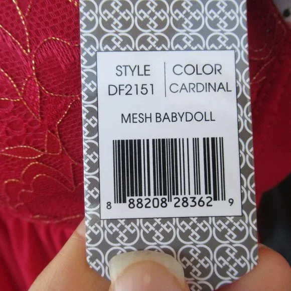 NWT baby doll nighty & panty with lace & metallic details size L - Picture 9 of 15